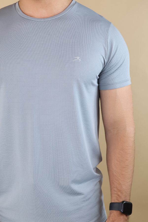 Playera Deportiva Secado Rápido Gris Para Hombre Manga Corta